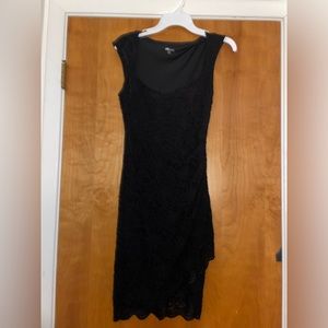 Black lace dress, tight fitting